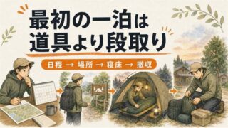 初めてのソロキャンプ｜道具を買う前に決めたい日程・場所・一泊の流れ 