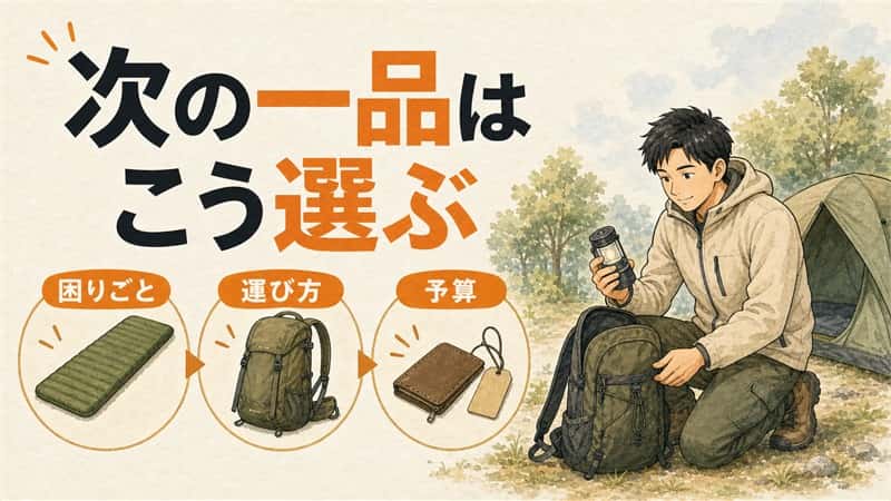 ソロキャンプの次の一品はどう選ぶ？用途・予算・運び方で絞るギア 