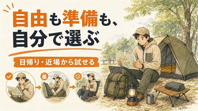 ソロキャンプとは？自由な時間と1人で担う準備をまとめて知る 