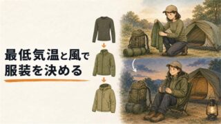 初めてのソロキャンプ服装ガイド｜気温差に備える重ね着と持ち物 