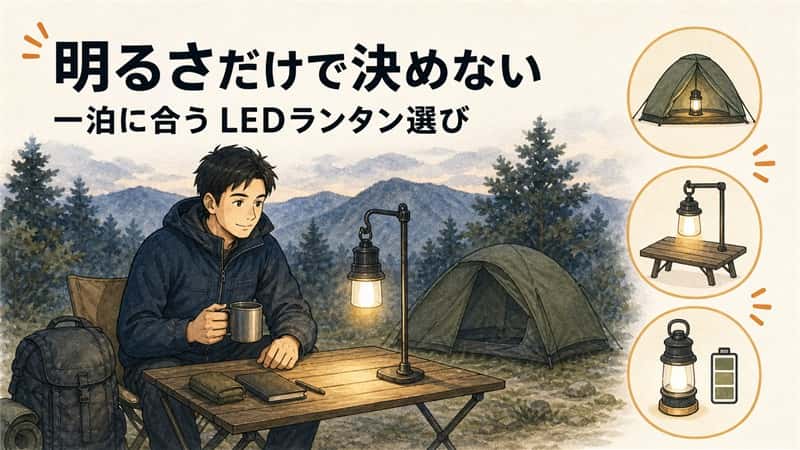 ソロ用LEDランタンおすすめ4選｜一泊の明るさと電源で選ぶ 