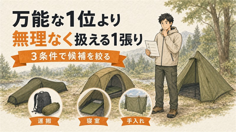 ソロキャンプ用テントおすすめ6選｜運び方・季節・設営の負担から選ぶ