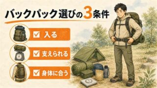 徒歩・電車のソロキャンプで使うバックパックの選び方｜容量より先に確かめたいこと 