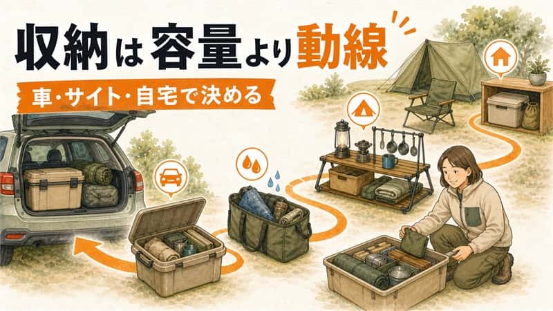 ソロキャンプの収納用品おすすめ｜車載と動線で選ぶコンテナ・バッグ・ラック 