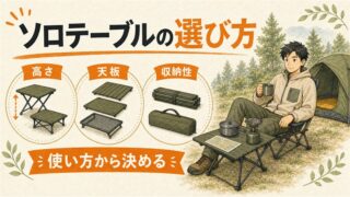 ソロキャンプ用テーブルの選び方｜高さ・天板・収納性で決める 
