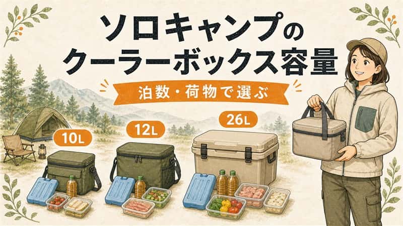 ソロキャンプのクーラーボックスは容量から選ぶ｜泊数・荷物・運び方で考える 