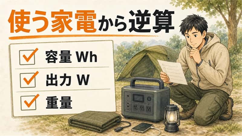 ソロキャンプ用ポータブル電源おすすめ｜容量・出力・重量の選び方 